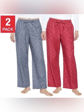 NEW! GAP Women's Pajama Pants 2-Pack in Red & Navy Size S